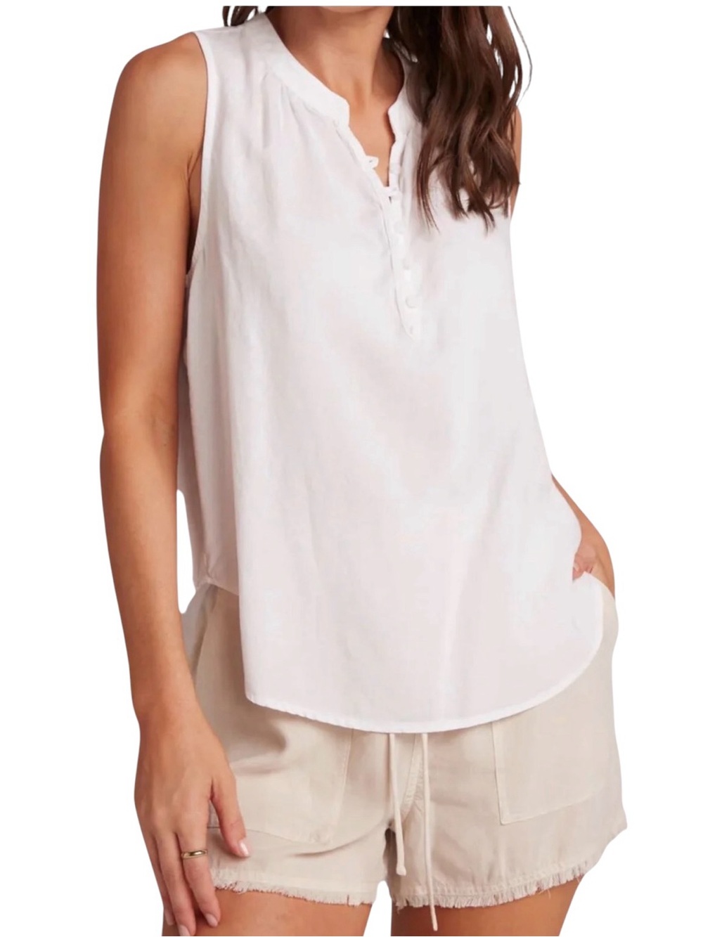 Bella Dahl sleeveless button front lightweight top size L excellent condition